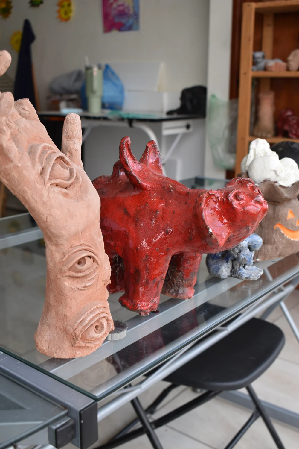 Obras de escultura en el taller AJAQ